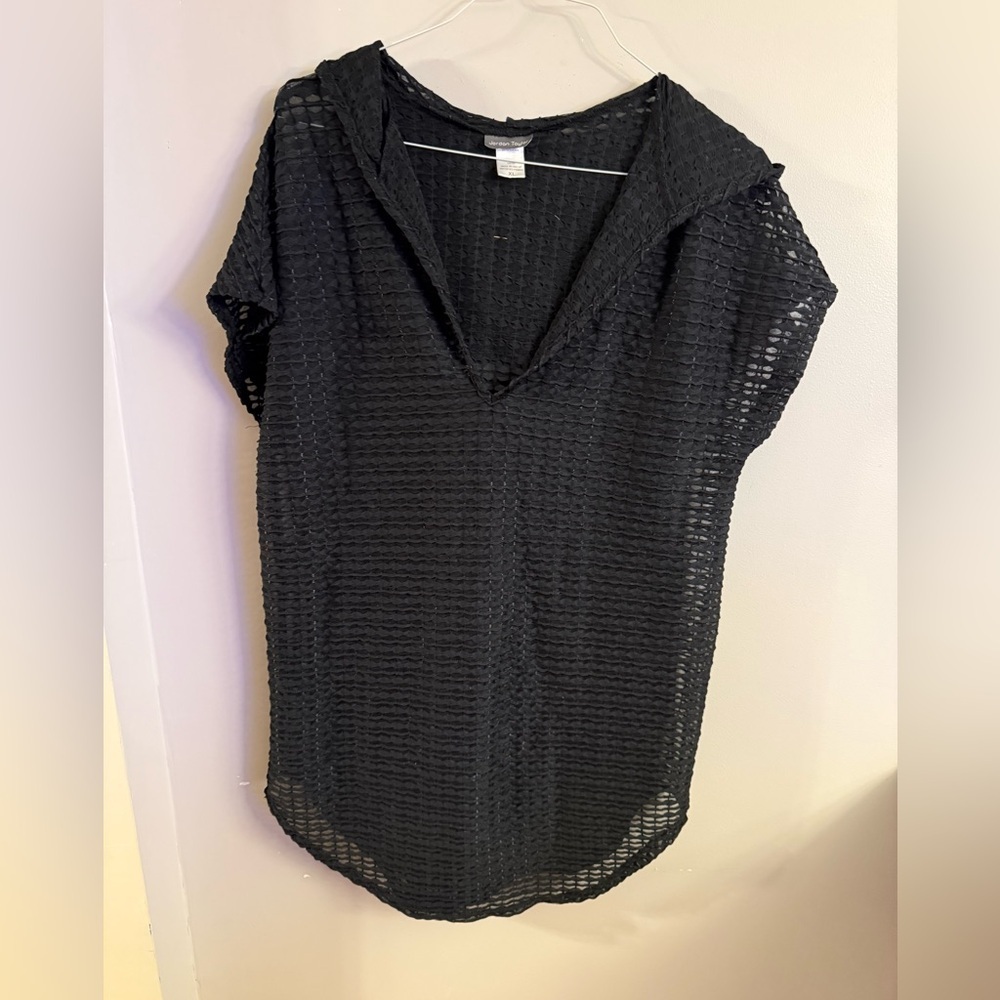 Jordan Taylor Black Mesh Swim Cover-Up